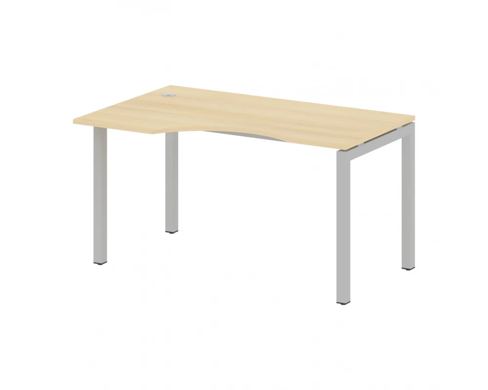 Стол криволинейный левый на П-образном м/к 1400x900x750 Metal System Quattro 5x5