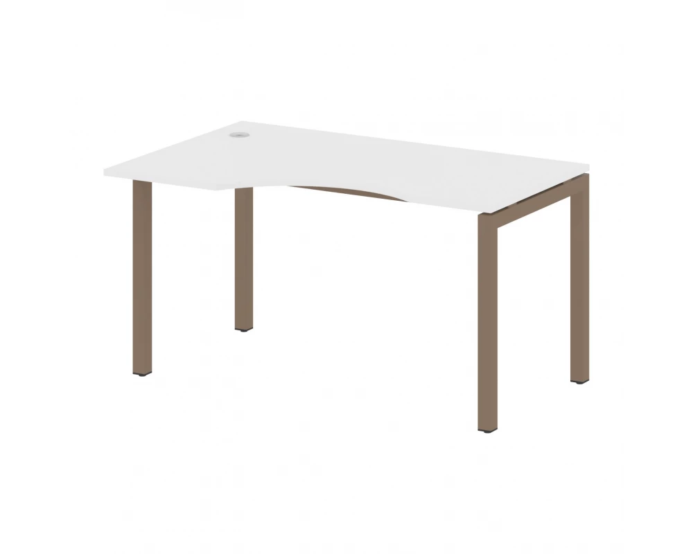 Стол криволинейный левый на П-образном м/к 1400x900x750 Metal System Quattro 5x5