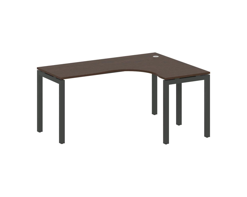 Стол криволинейный правый на П-образном м/к 1600x1200x750 Metal System Quattro 5x5