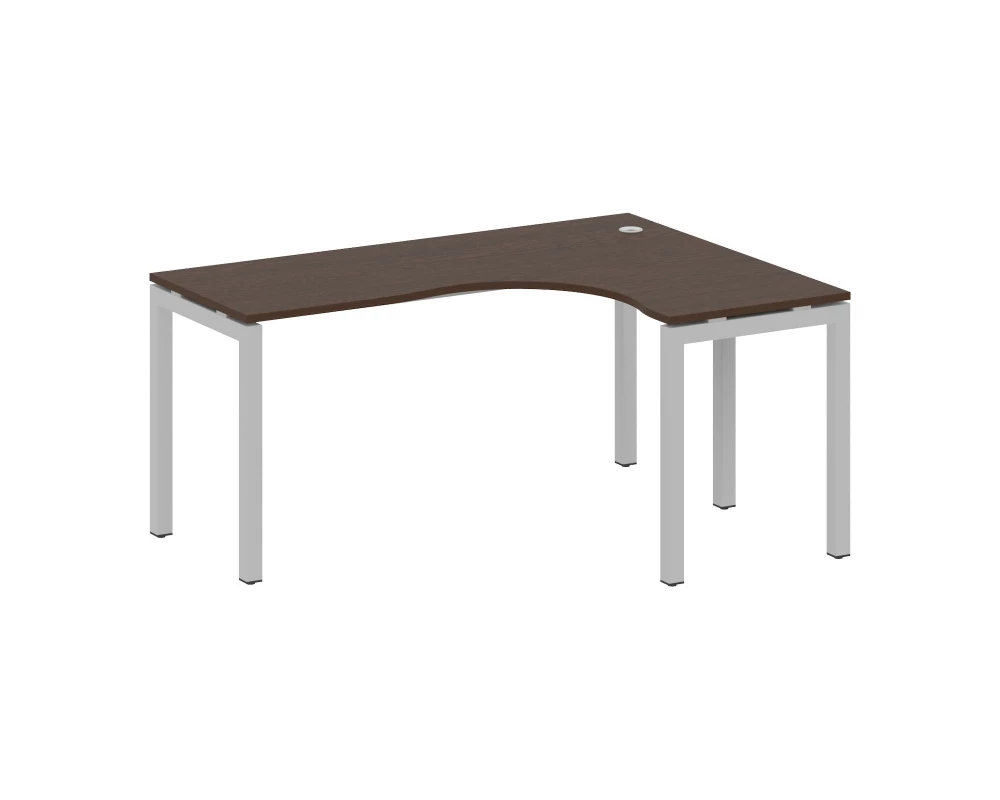 Стол криволинейный правый на П-образном м/к 1600x1200x750 Metal System Quattro 5x5