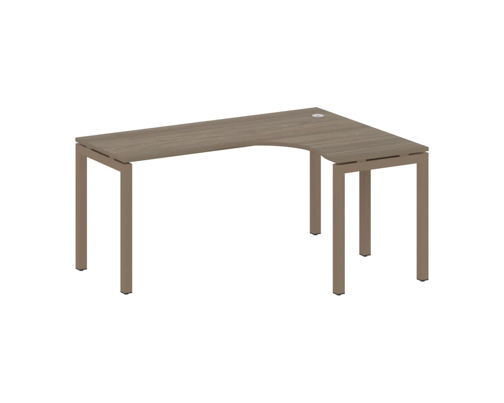 Стол криволинейный правый на П-образном м/к 1600x1200x750 Metal System Quattro 5x5