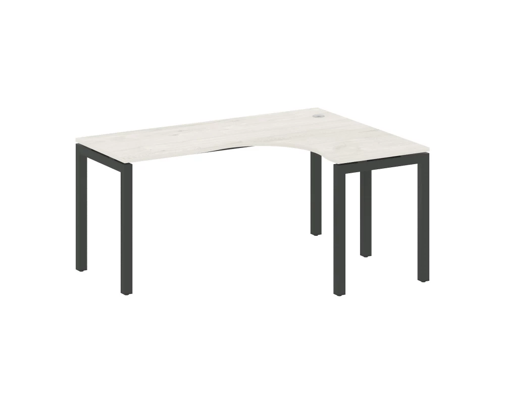 Стол криволинейный правый на П-образном м/к 1600x1200x750 Metal System Quattro 5x5