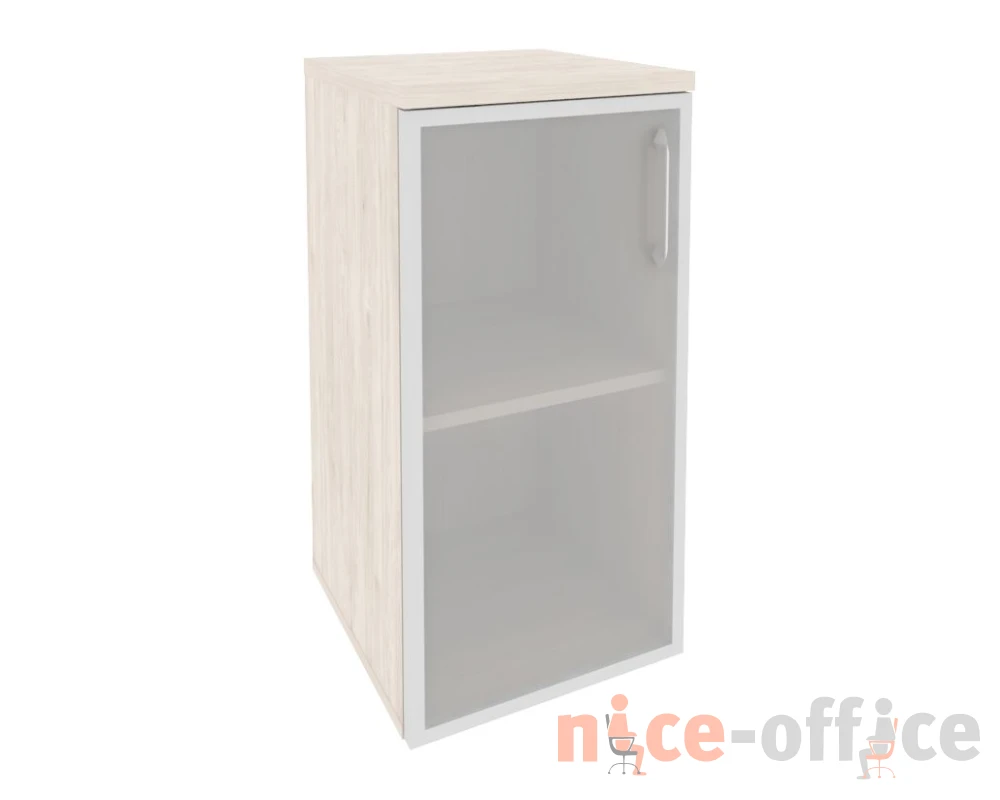 Шкаф низкий узкий левый (1 низкий фасад стекло в раме) 400x420x823 Оникс / Onix