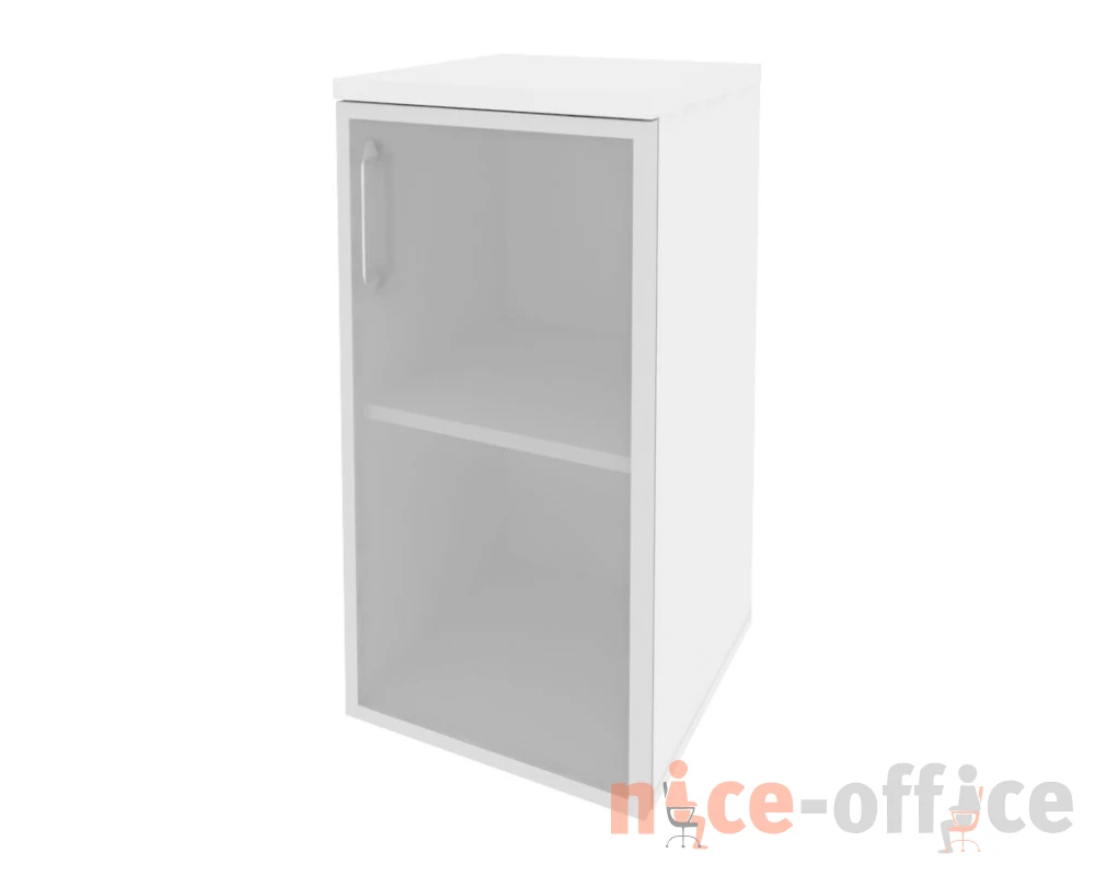 Шкаф низкий узкий правый (1 низкий фасад стекло в раме) 400x420x823 Оникс / Onix