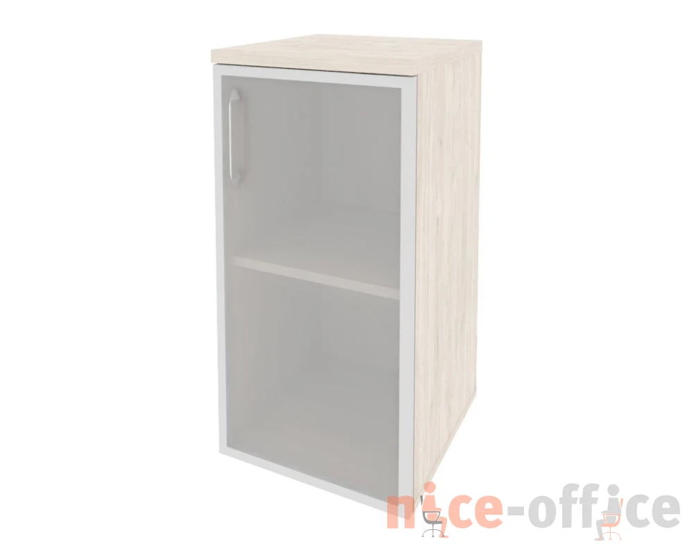 Шкаф низкий узкий правый (1 низкий фасад стекло в раме) 400x420x823 Оникс / Onix