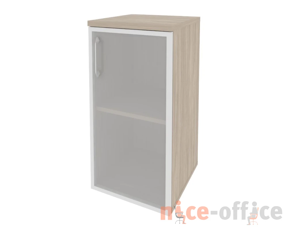 Шкаф низкий узкий правый (1 низкий фасад стекло в раме) 400x420x823 Оникс / Onix