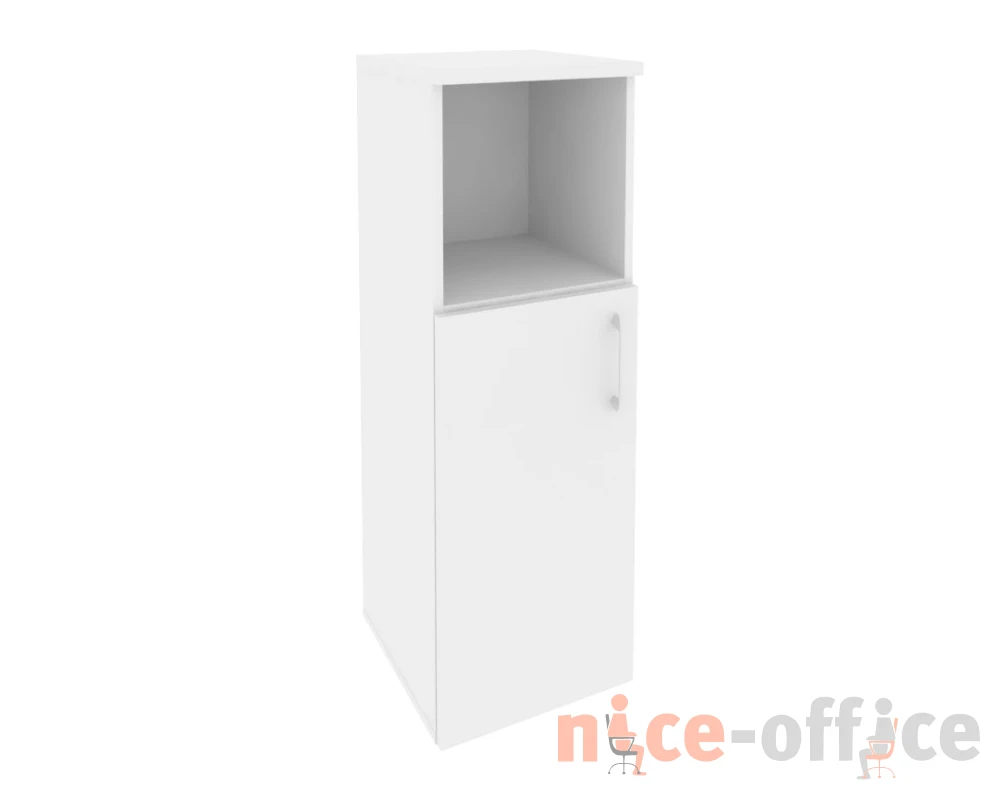Шкаф средний узкий левый (1 низкий фасад ЛДСП) 400x420x1207 Оникс / Onix