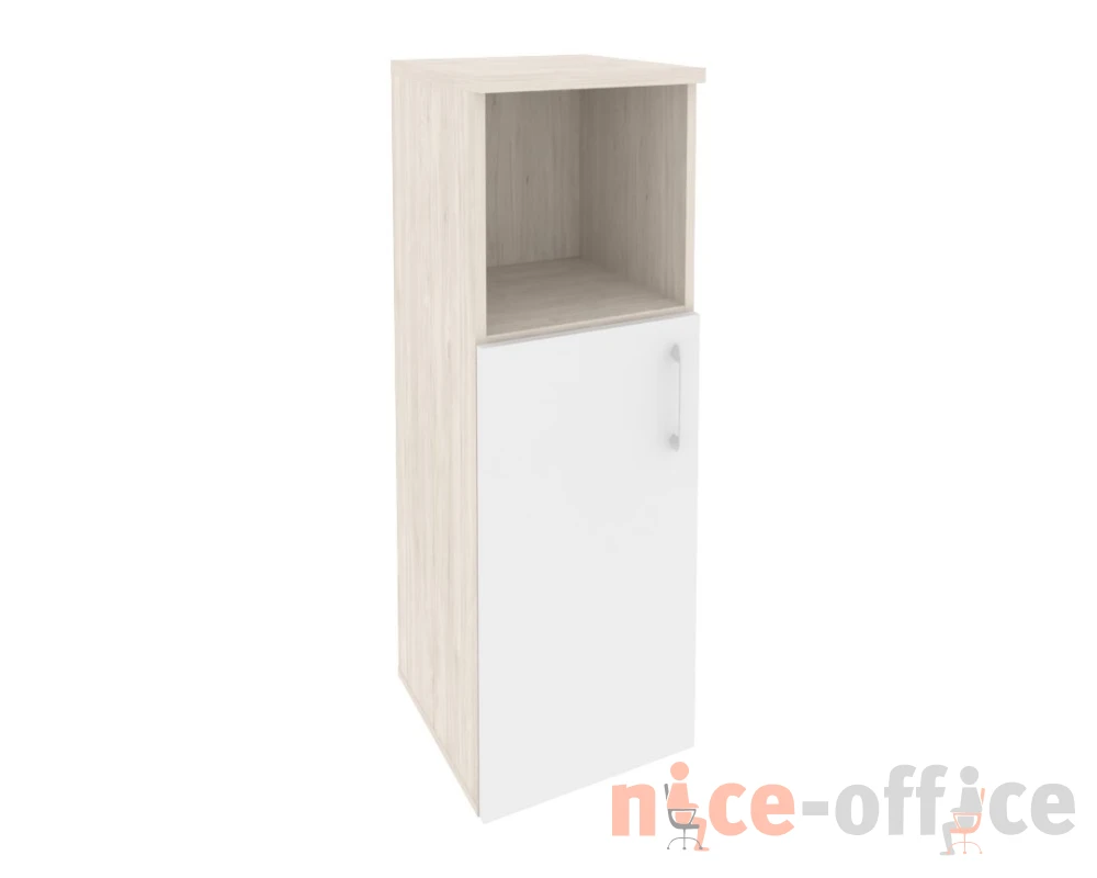 Шкаф средний узкий левый (1 низкий фасад ЛДСП) 400x420x1207 Оникс / Onix