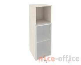 Шкаф средний узкий левый (1 низкий фасад стекло в раме) 400x420x1207 Оникс / Onix images