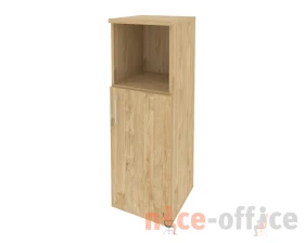 Шкаф средний узкий правый (1 низкий фасад ЛДСП) 400x420x1207 Оникс / Onix images