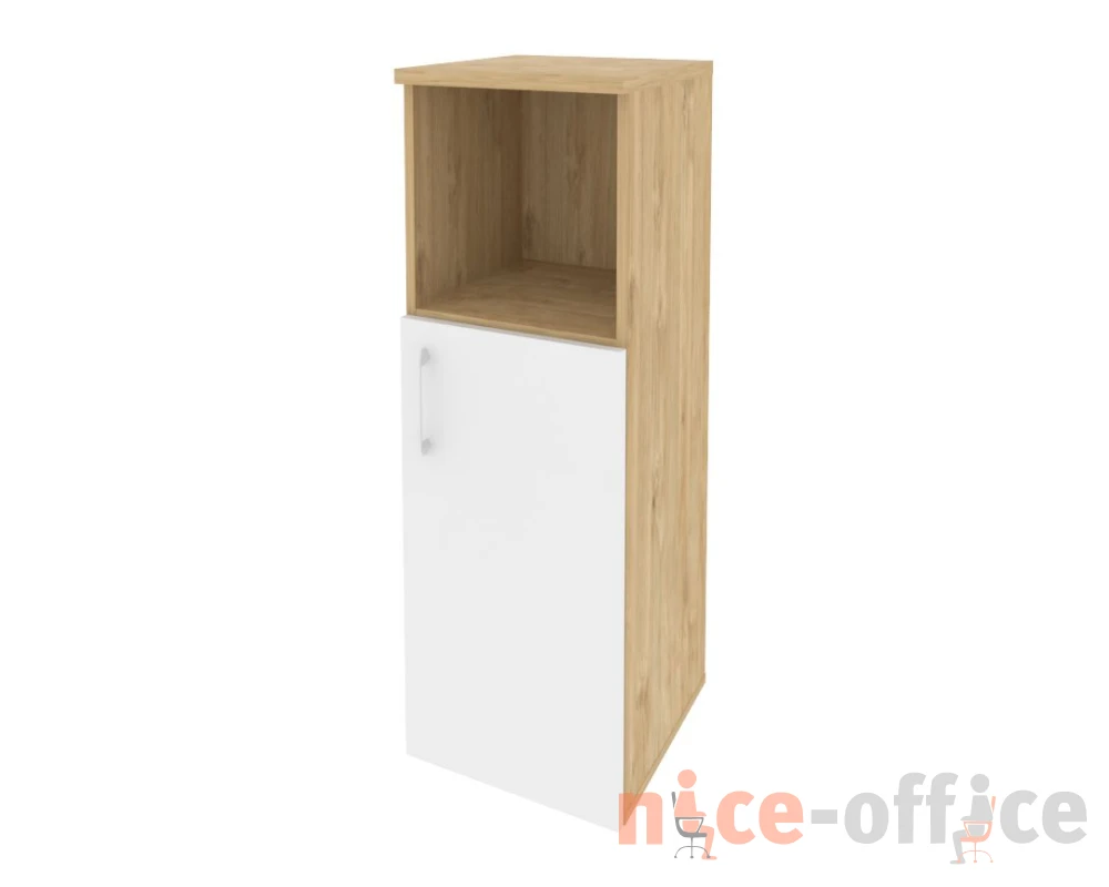 Шкаф средний узкий правый (1 низкий фасад ЛДСП) 400x420x1207 Оникс / Onix