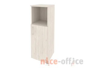 Шкаф средний узкий правый (1 низкий фасад ЛДСП) 400x420x1207 Оникс / Onix images