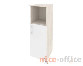 Шкаф средний узкий правый (1 низкий фасад ЛДСП) 400x420x1207 Оникс / Onix images