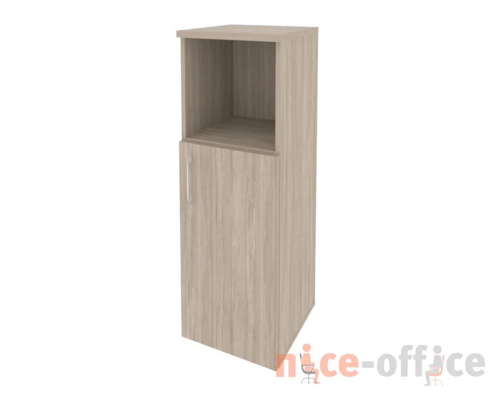 Шкаф средний узкий правый (1 низкий фасад ЛДСП) 400x420x1207 Оникс / Onix
