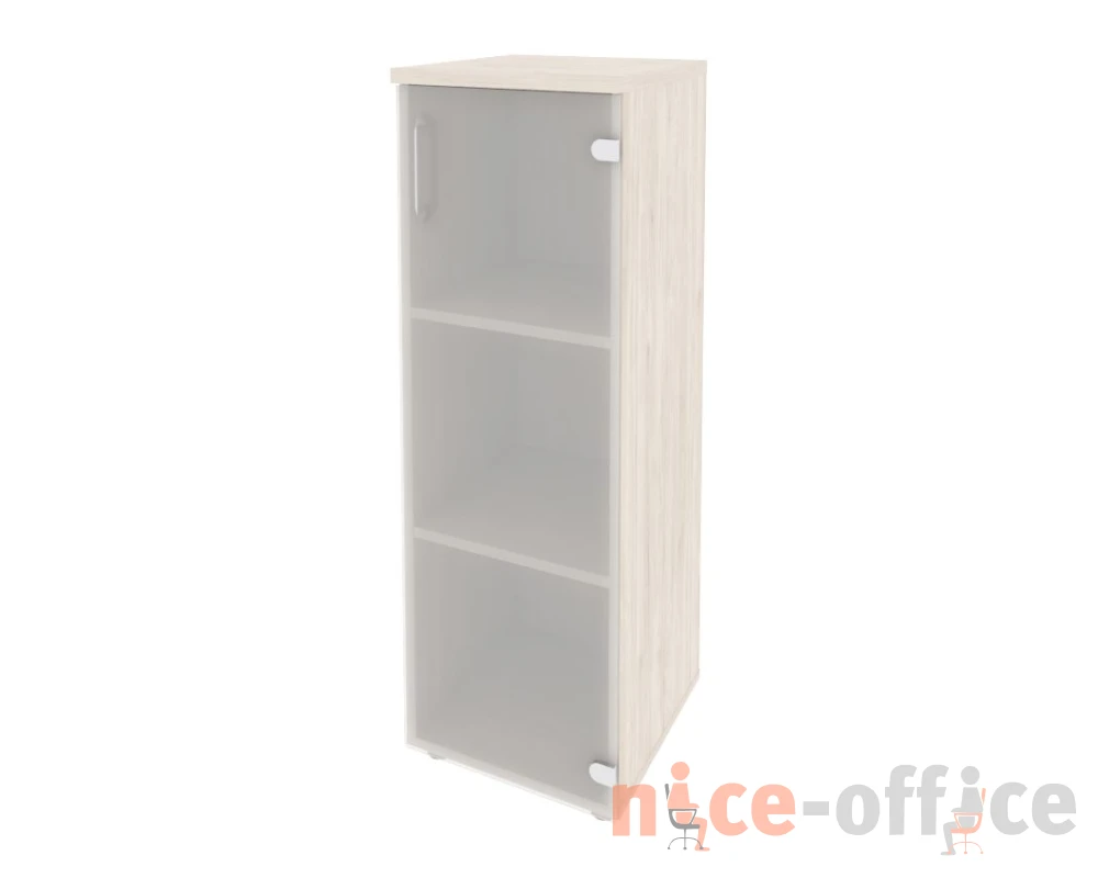 Шкаф средний узкий правый (1 средний фасад стекло) 400x420x1207 Оникс / Onix