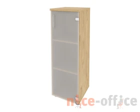 Шкаф средний узкий правый (1 средний фасад стекло) 400x420x1207 Оникс / Onix images
