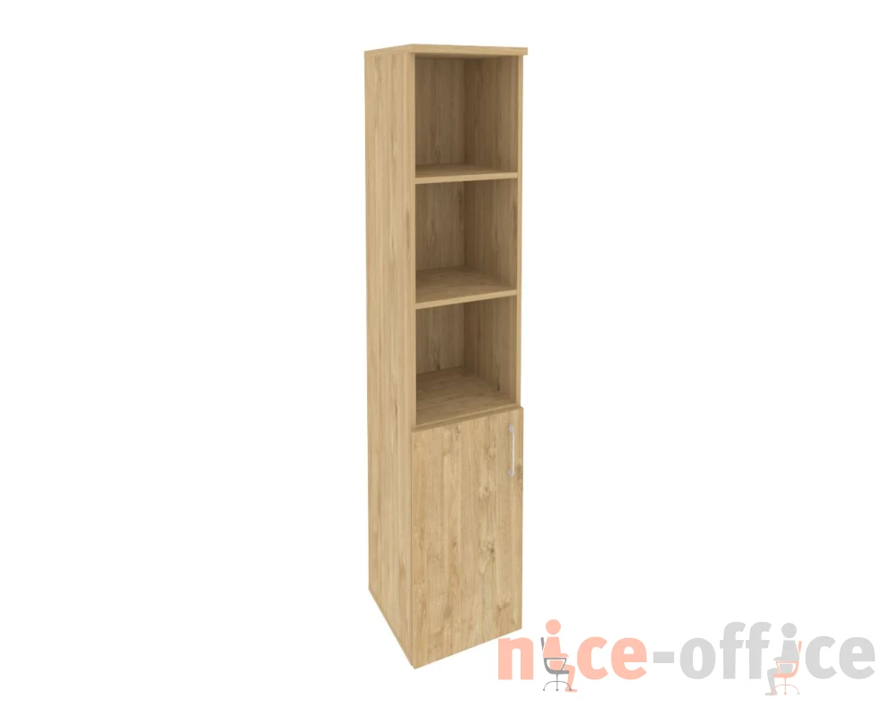 Шкаф высокий узкий левый (1 низкий фасад ЛДСП) 400x420x1977 Оникс / Onix