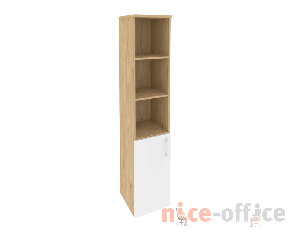 Шкаф высокий узкий левый (1 низкий фасад ЛДСП) 400x420x1977 Оникс / Onix