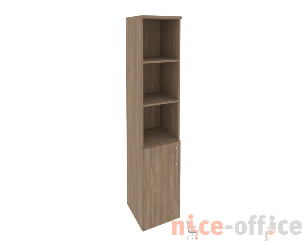 Шкаф высокий узкий левый (1 низкий фасад ЛДСП) 400x420x1977 Оникс / Onix