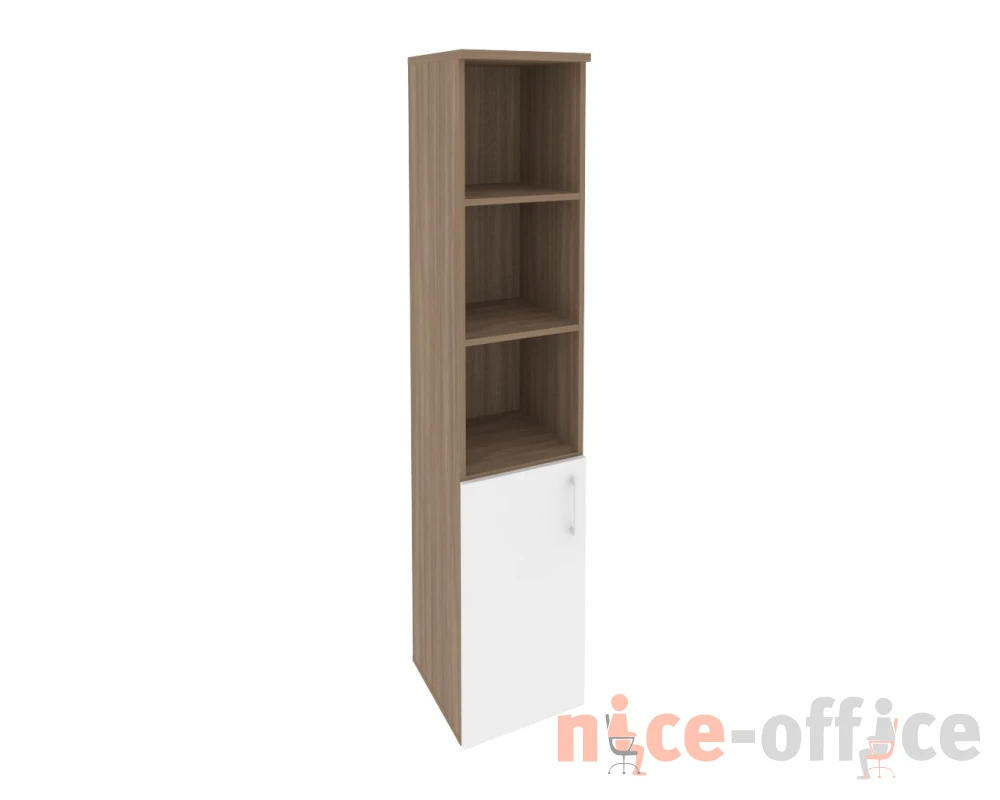 Шкаф высокий узкий левый (1 низкий фасад ЛДСП) 400x420x1977 Оникс / Onix
