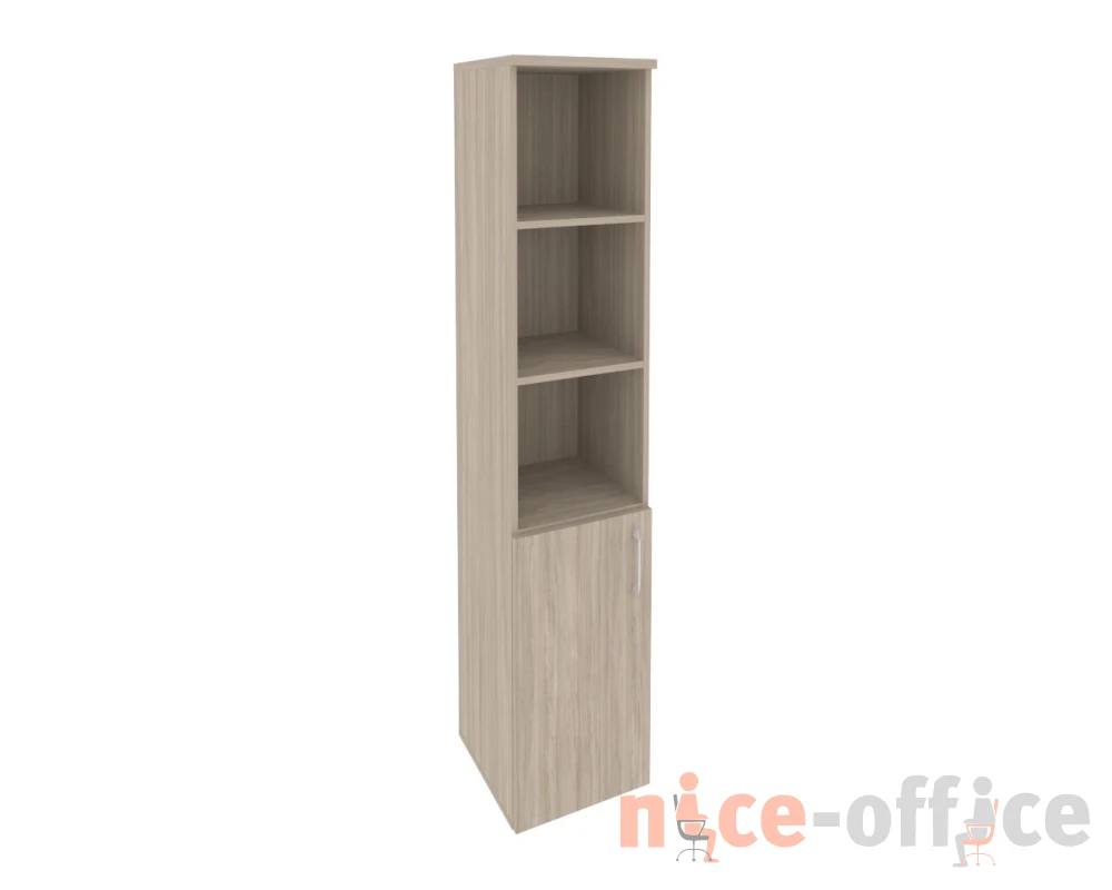 Шкаф высокий узкий левый (1 низкий фасад ЛДСП) 400x420x1977 Оникс / Onix