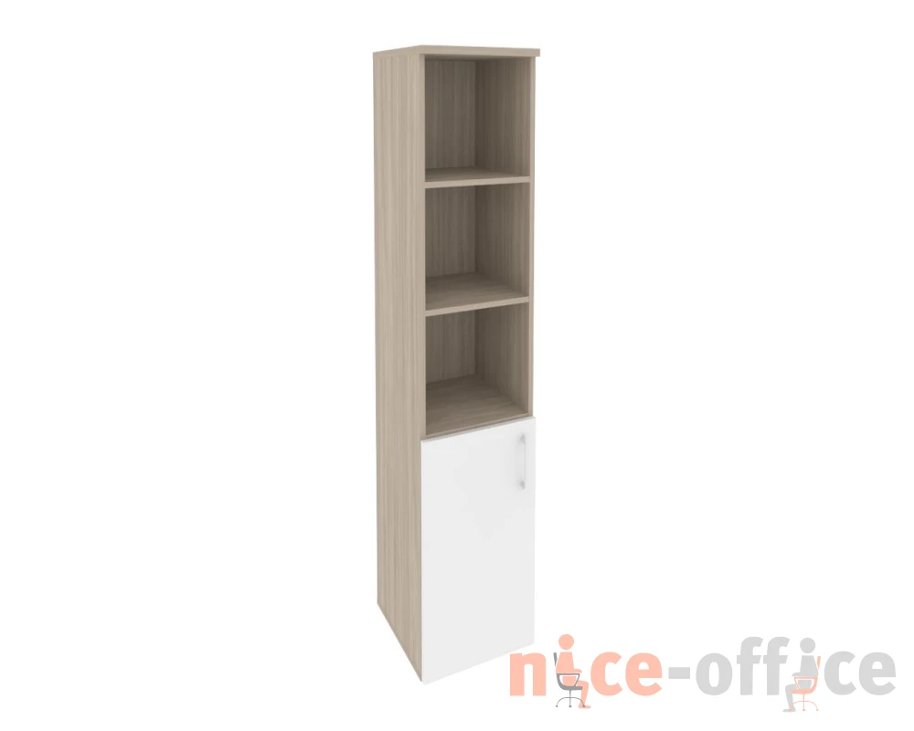 Шкаф высокий узкий левый (1 низкий фасад ЛДСП) 400x420x1977 Оникс / Onix