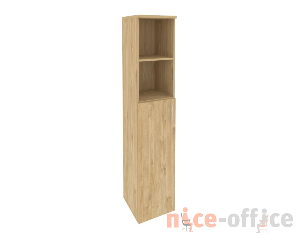 Шкаф высокий узкий левый (1 средний фасад ЛДСП) 400x420x1977 Оникс / Onix