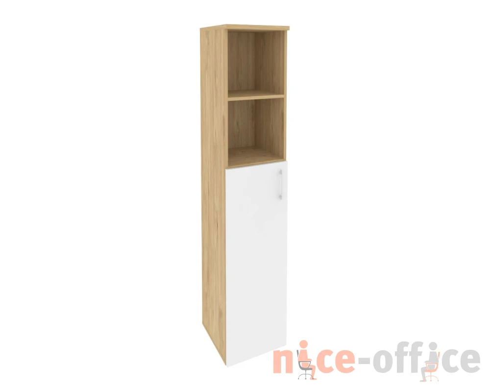 Шкаф высокий узкий левый (1 средний фасад ЛДСП) 400x420x1977 Оникс / Onix