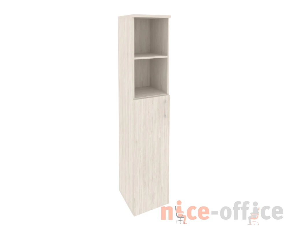 Шкаф высокий узкий левый (1 средний фасад ЛДСП) 400x420x1977 Оникс / Onix
