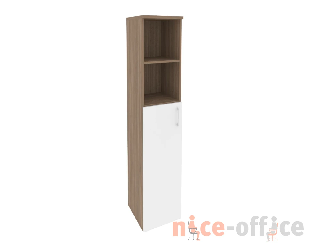 Шкаф высокий узкий левый (1 средний фасад ЛДСП) 400x420x1977 Оникс / Onix