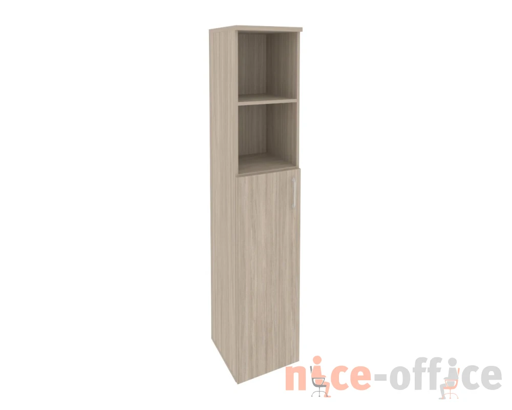 Шкаф высокий узкий левый (1 средний фасад ЛДСП) 400x420x1977 Оникс / Onix