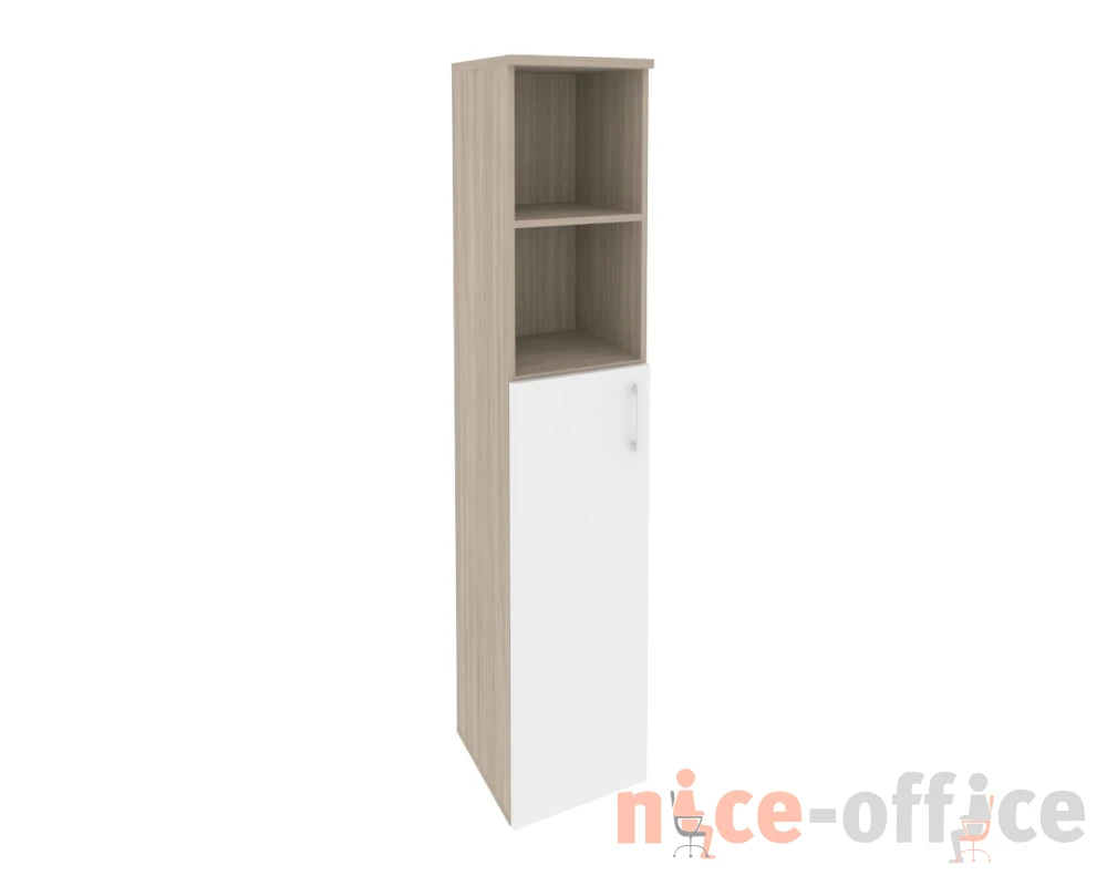 Шкаф высокий узкий левый (1 средний фасад ЛДСП) 400x420x1977 Оникс / Onix
