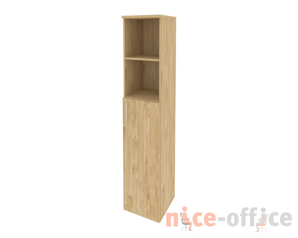 Шкаф высокий узкий правый (1 средний фасад ЛДСП) 400x420x1977 Оникс / Onix