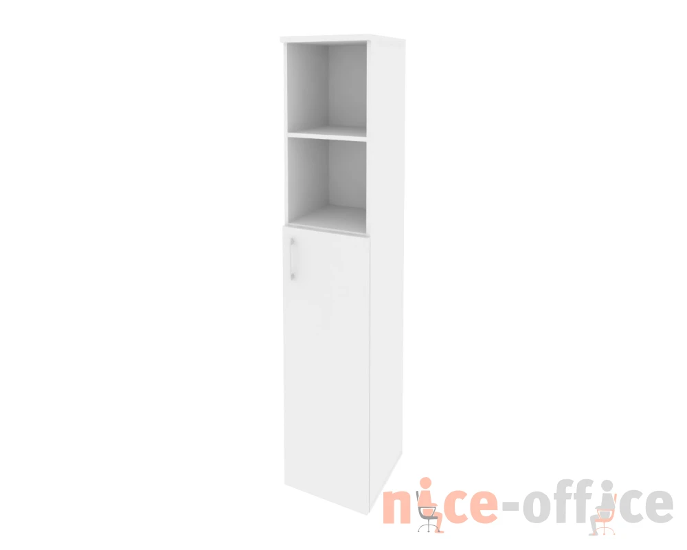 Шкаф высокий узкий правый (1 средний фасад ЛДСП) 400x420x1977 Оникс / Onix