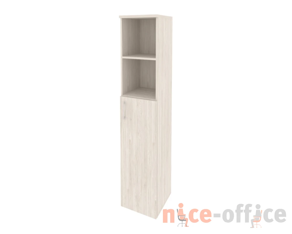 Шкаф высокий узкий правый (1 средний фасад ЛДСП) 400x420x1977 Оникс / Onix