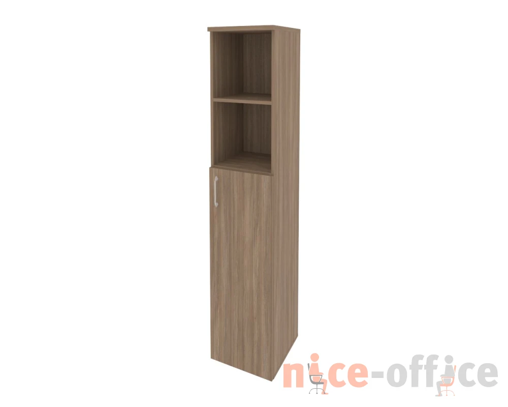 Шкаф высокий узкий правый (1 средний фасад ЛДСП) 400x420x1977 Оникс / Onix