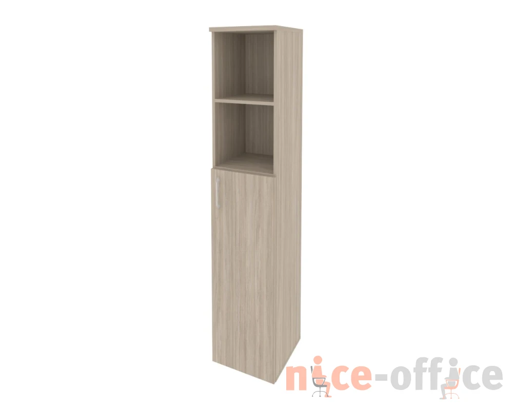 Шкаф высокий узкий правый (1 средний фасад ЛДСП) 400x420x1977 Оникс / Onix