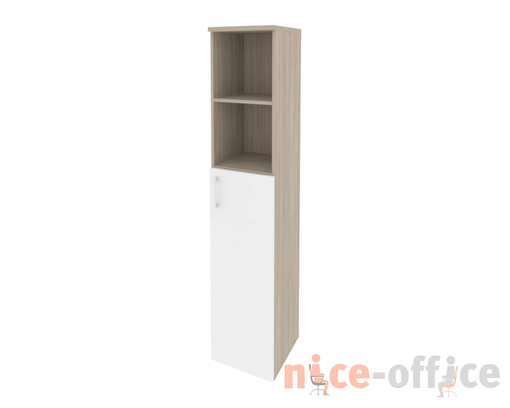 Шкаф высокий узкий правый (1 средний фасад ЛДСП) 400x420x1977 Оникс / Onix