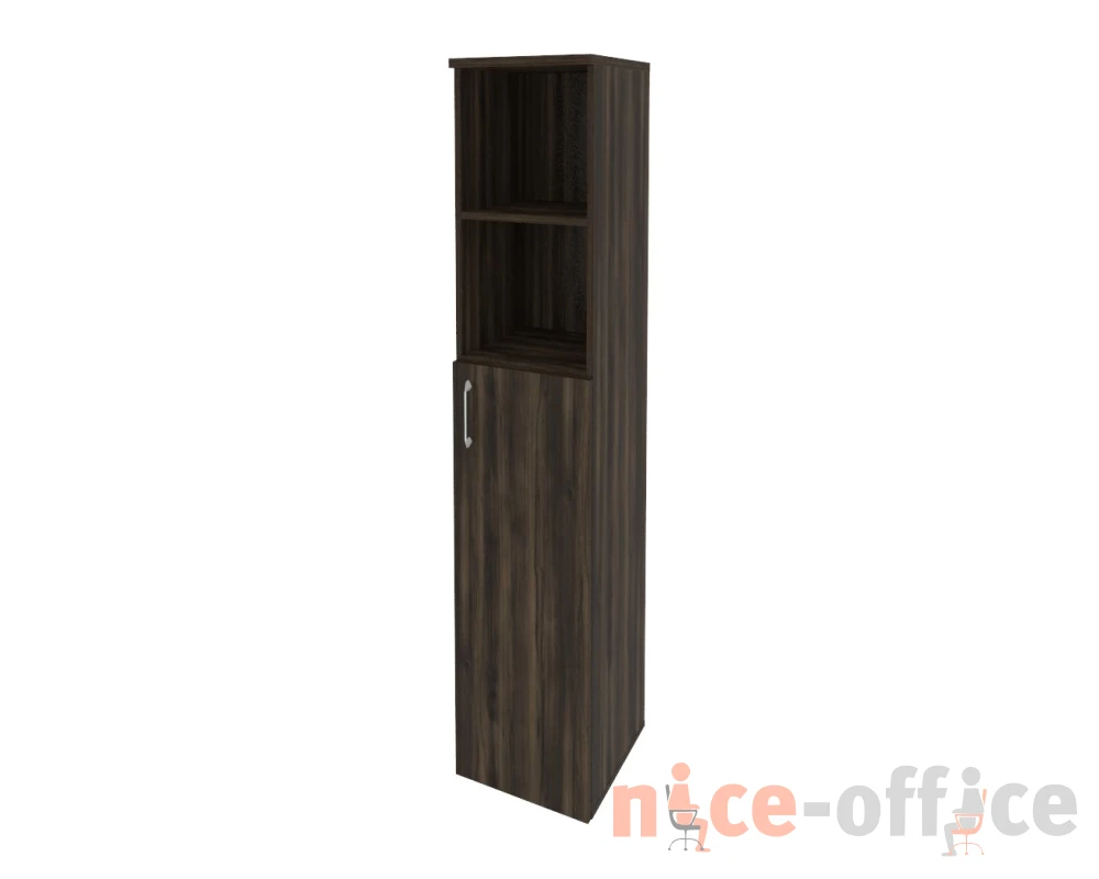 Шкаф высокий узкий правый (1 средний фасад ЛДСП) 400x420x1977 Оникс / Onix