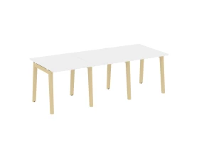 Стол переговорный (3 столешницы), опоры - массив дерева 234x98x75 Оникс Вуд / Onix Wood images