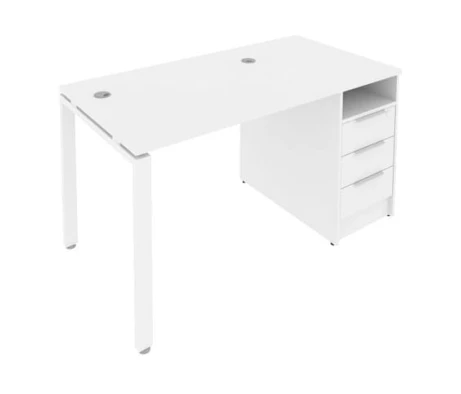 Рабочая станция на П-образном м/к с опорной тумбой 141,2x72x75 Метал Систем / Metal System