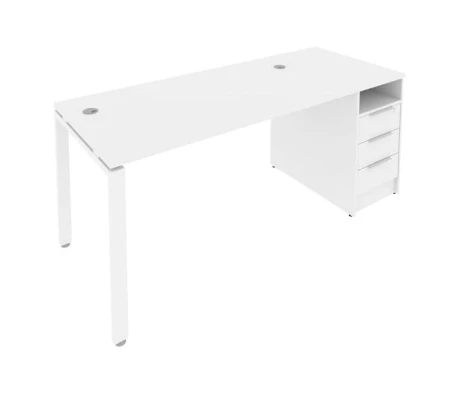 Рабочая станция на П-образном м/к с опорной тумбой 181,2x72x75 Метал Систем / Metal System