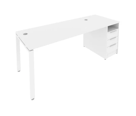 Рабочая станция на П-образном м/к с опорной тумбой 201,2x72x75 Метал Систем / Metal System