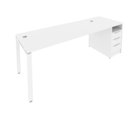 Рабочая станция на П-образном м/к с опорной тумбой 221,2x72x75 Метал Систем / Metal System