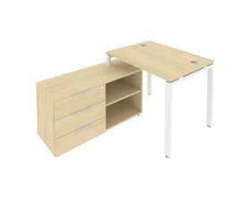 Рабочая станция на П-образном м/к с опорной тумбой левая 110x152x75 Metal System images