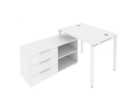 Рабочая станция на П-образном м/к с опорной тумбой левая 110x152x75 Metal System images