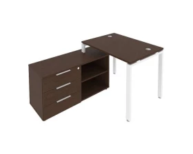 Рабочая станция на П-образном м/к с опорной тумбой левая 110x152x75 Metal System images