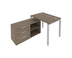 Рабочая станция на П-образном м/к с опорной тумбой левая 110x152x75 Metal System images