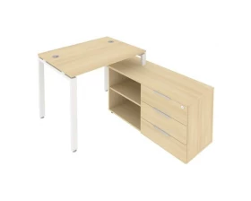 Рабочая станция на П-образном м/к с опорной тумбой правая 110x152x75 Metal System images