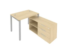 Рабочая станция на П-образном м/к с опорной тумбой правая 110x152x75 Metal System images